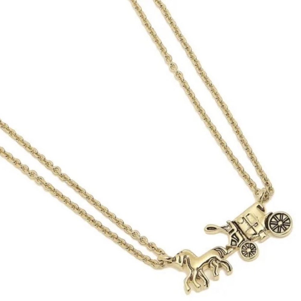 Coach Gold Horse and Carriage Pendant Necklace
